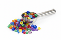 A scoop of colorful beads